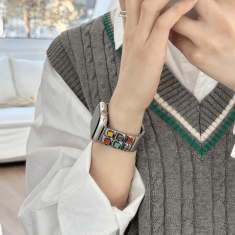 「V597」アップル ウォッチ バンド 女性 おしゃれ apple watch ステンレス バンド 可愛い