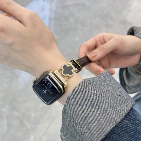 「V501」アップル ウォッチ バンド かわいい 四葉のクローバー apple watch バンド レディース