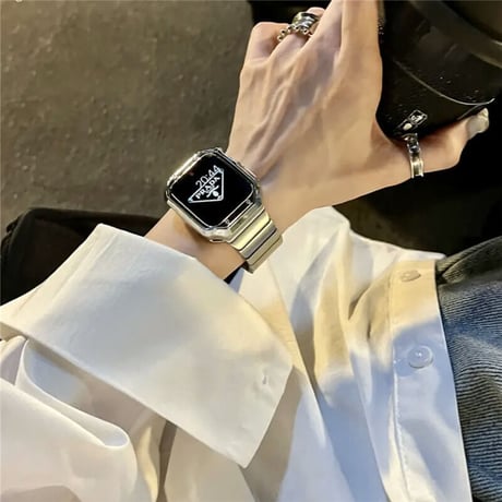 「V471」アップル ウォッチ バンド 人気 男性 女性 apple watch メタル バンド＋カバー 2点セット