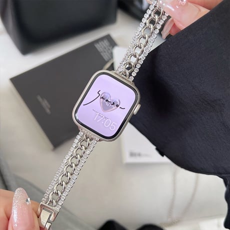 「V532」アップル ウォッチ バンド 女性 キラキラ apple watch チェーン ベルト 可愛い