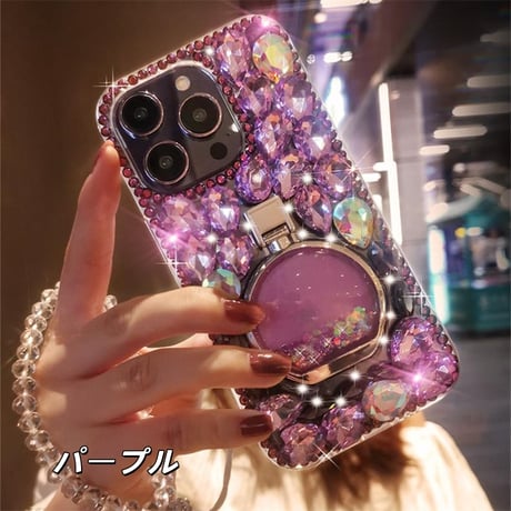「V743」iphoneケース キラキラ ストーン iphoneケース 韓国 女子 隠しスタンド付き