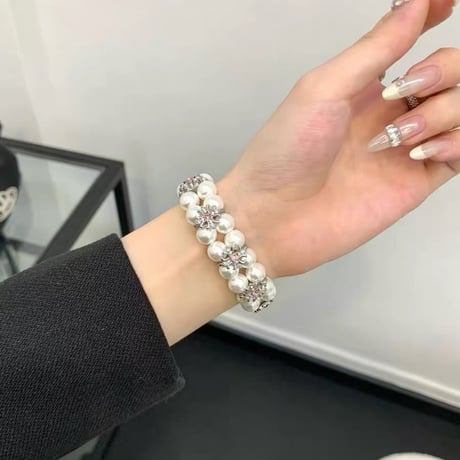 「V739」アップルウォッチバンド パール レディース apple watch バンド ブレスレット