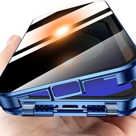 「V197」iphone15/14pro フルカバーケース 全面保護 薄型 クリア iphone13/12ケース 両面ガラス 磁石吸着