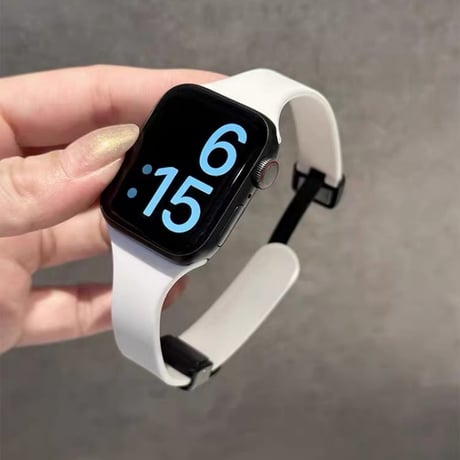 「V733」アップルウォッチバンド シリコン 細め apple watch バンド マグネット おしゃれ