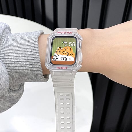 「V163」apple watch一体型ケース おすすめ シリコン アップルウォッチ7/8/Ultra バンパーケース付き メンズ