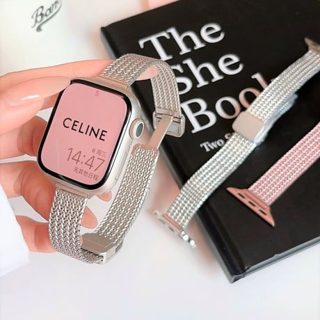 「V624」アップル ウォッチ バンド マグネット apple watch バンド 細め 女性