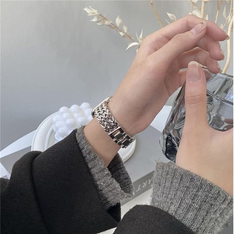 「V383」アップル ウォッチ バンド シルバー apple watch ステンレス バンド チェーン