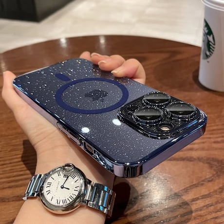 「V591」magsafe 対応 ケース かわいい iphone17/17pro クリアケース キラキラ カメラ保護フィルム付き