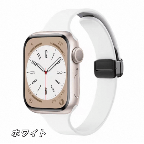 「V733」アップルウォッチバンド シリコン 細め apple watch バンド マグネット おしゃれ