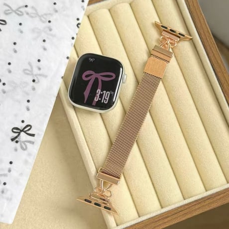「V742」アップルウォッチ バンド 女性 蒸れない apple watch マグネット バンド かわいい