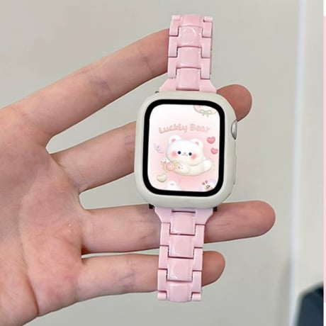 「V657」アップル ウォッチ バンド 樹脂 apple watch バンド 可愛い 軽い フレームカバー付き
