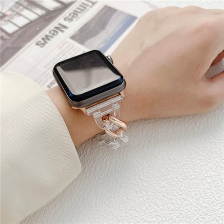 「V416」apple watch クリア バンド おしゃれ アップル ウォッチ バンド 樹脂 軽量