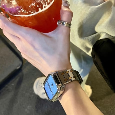 「V490」ステンレス apple watch バンド おしゃれ アップルウォッチバンド＋カバー2点セット  男女兼用