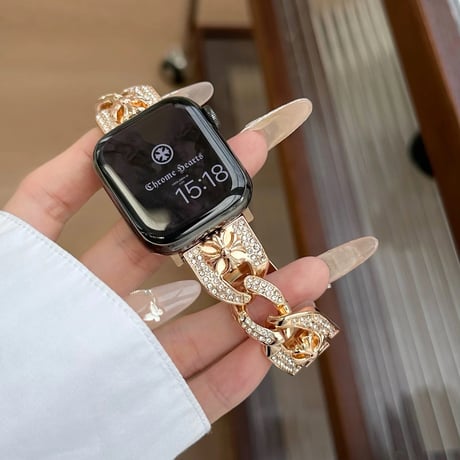 「V638」アップル ウォッチ バンド 女性 キラキラ apple watch バンド かわいい チェーン