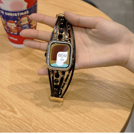「V247」キラキラカバー付き apple watch ブレスレット 重ね付け アップルウォッチバンド 女性 おしゃれ