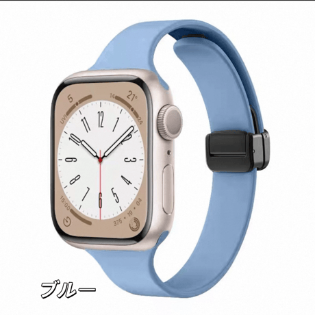 「V733」アップルウォッチバンド シリコン 細め apple watch バンド マグネット おしゃれ