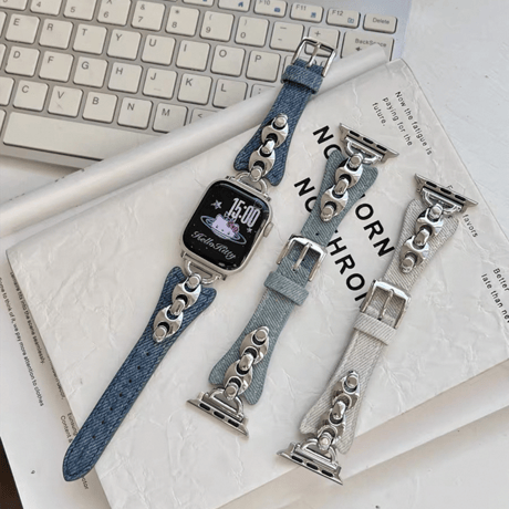 「V697」アップル ウォッチ バンド デニム Series10 42mm/46mm apple watch バンド おしゃれ