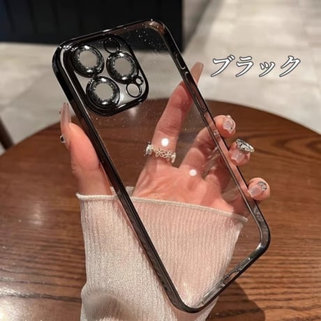 「V608」キラキラ ケース iphone15/15pro カメラ保護 iphone クリア ケース おしゃれ