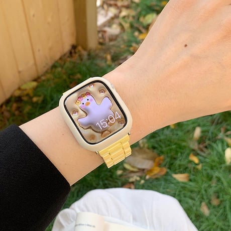「V432」apple watch バンド 可愛い 樹脂 アップルウォッチバンド+ケース 2点セット おしゃれ