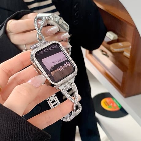 「V548」アップル ウォッチ バンド 女性 キラキラ apple watch バンド＋カバー2点セット かわいい ブレスレット