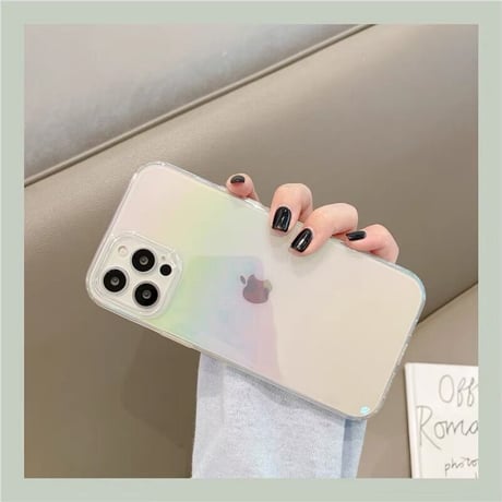「V116」オーロラ iphone15pro/15 クリアケース 韓国 iphone14 カバー オシャレ