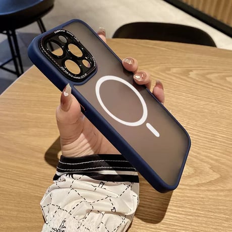 「V272-1」マット 半透明 iphone17pro/16/15 MagSafe対応ケース 指紋防止 耐衝撃