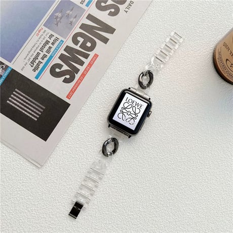 「V416」apple watch クリア バンド おしゃれ アップル ウォッチ バンド 樹脂 軽量