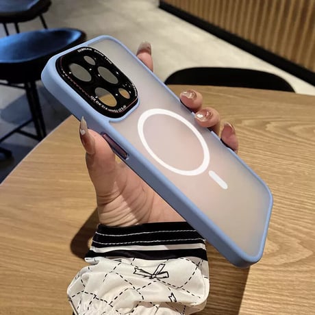 「V272-1」マット 半透明 iphone17pro/16/15 MagSafe対応ケース 指紋防止 耐衝撃