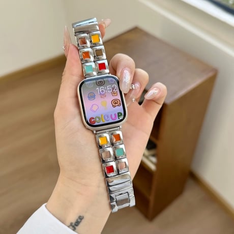 「V597」アップル ウォッチ バンド 女性 おしゃれ apple watch ステンレス バンド 可愛い