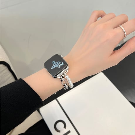 「V625」アップル ウォッチ バンド 可愛い ビーズ apple watch バンド チェーン 女性