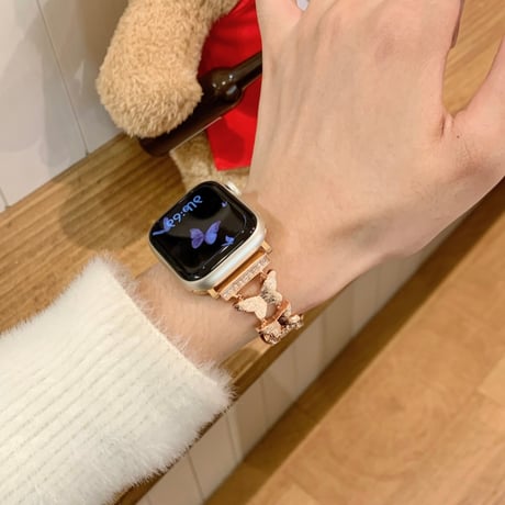 「V726」apple watchバンド かわいい 蝶々 42mm/46mm アップルウォッチ バンド 女性 おすすめ