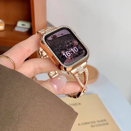 「V548」アップル ウォッチ バンド 女性 キラキラ apple watch バンド＋カバー2点セット かわいい ブレスレット