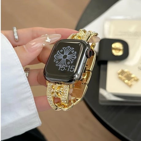 「V638」アップル ウォッチ バンド 女性 キラキラ apple watch バンド かわいい チェーン