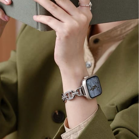 「V251」アップル ウォッチ チェーン バンド シルバー ピンクゴールド apple watch ブレスレット ラインストーン