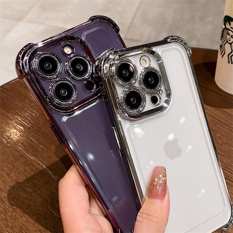 「V530」クリア iphone17promax/air ケース 耐衝撃 おしゃれ iphone16/16pro  ケース シンプル ペア