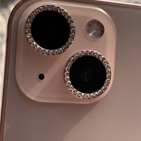 「V129」キラキラ iphone レンズ カバー iPhone17 iPhone16 カメラ リング ピンク色