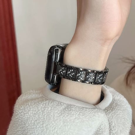 「V308」アップル ウォッチ バンド キラキラ apple watch ステンレス バンド＋カバーセット