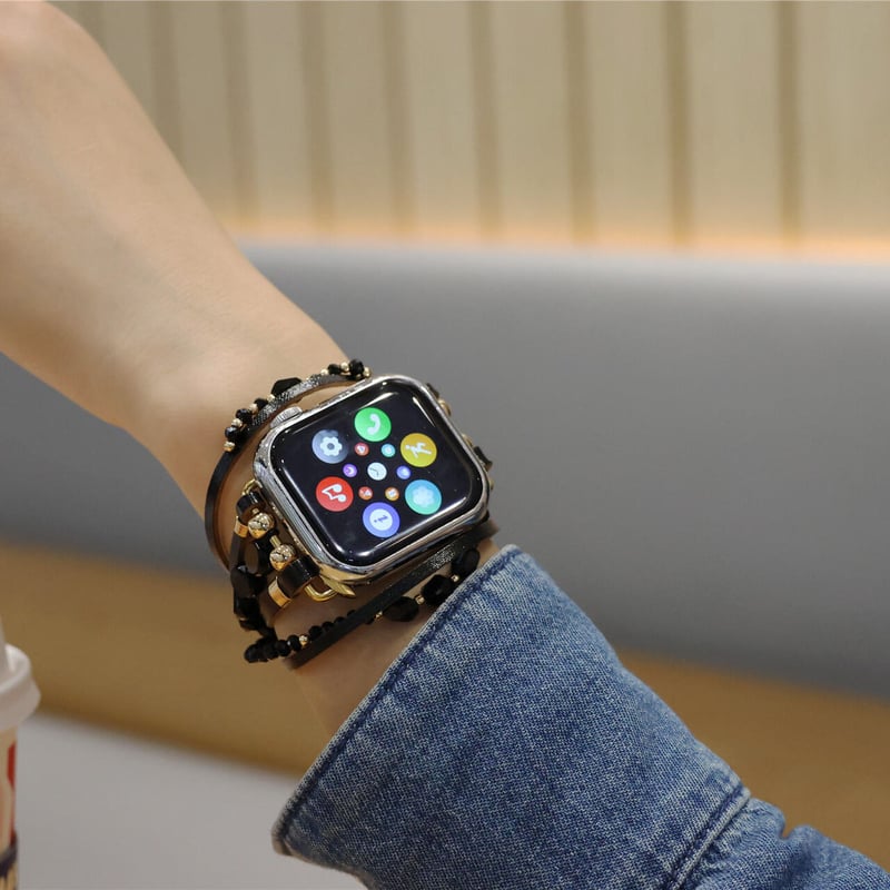 V247」キラキラカバー付き apple watch ブレスレット 重ね付け V247」キラキラカバー付き apple watch ブレスレット 重ね付け