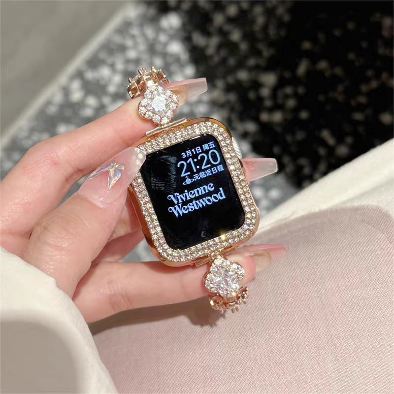 V672」四葉のクローバー apple watchバンド キラキラ アップル