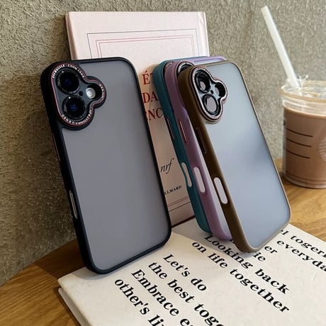 「V272」半透明 iphone17/17air/16/16proケース マット感 iphone15/14ケース 指紋防止 耐衝撃