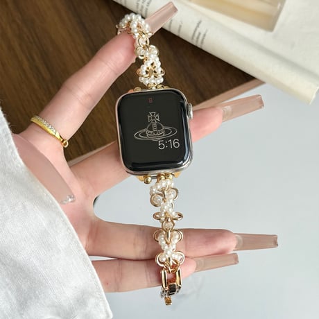 「V712」アップル ウォッチ バンド 可愛い パール apple watch ブレスレット