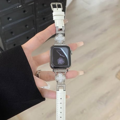「V501」アップル ウォッチ バンド かわいい 四葉のクローバー apple watch バンド レディース