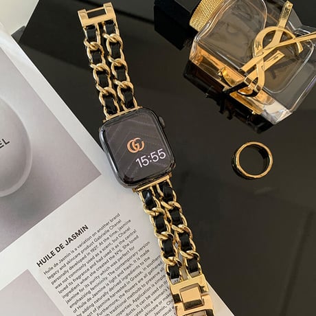 「V385」アップル ウォッチ 黒 バンド 女性 apple watch バンド おしゃれ