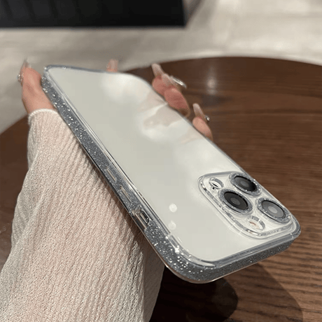 「V679」iphone16/16plus クリアケース キラキラ ガラス iphone ケース 透明 カメラ保護