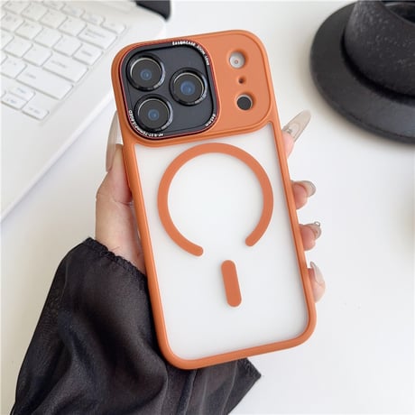 「V272-1」マット 半透明 iphone17pro/16/15 MagSafe対応ケース 指紋防止 耐衝撃
