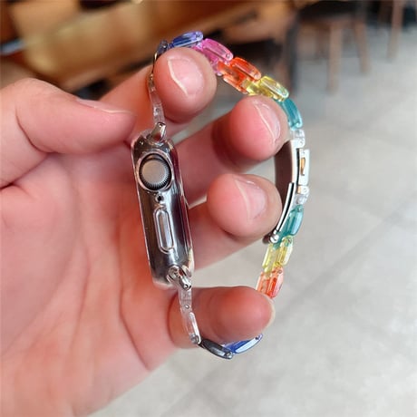 「V348」apple watch クリア バンド+カバー セット アップル ウォッチ バンド d バックル おしゃれ