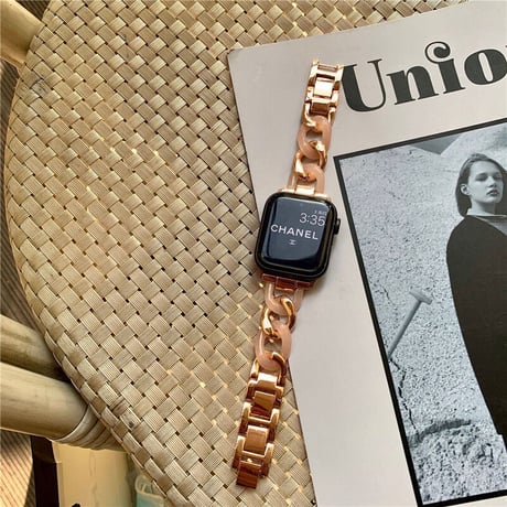 「V082」調整可能 apple watchバンド ステンレス＋樹脂 アップル ウォッチ バンド 夏 涼しい