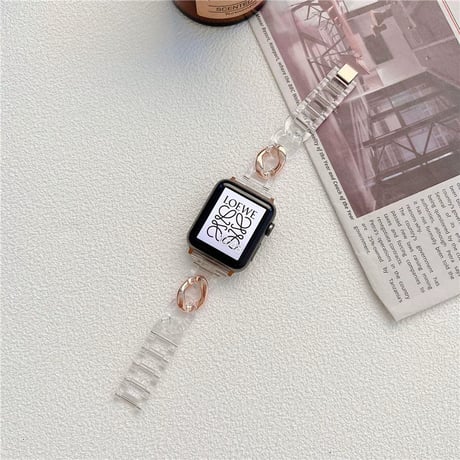 「V416」apple watch クリア バンド おしゃれ アップル ウォッチ バンド 樹脂 軽量