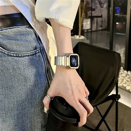 「V471」アップル ウォッチ バンド 人気 男性 女性 apple watch メタル バンド＋カバー 2点セット