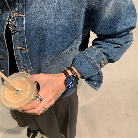 「V553」apple watch バンド スタッズ かっこいい アップル ウォッチ バンド 二 重 巻き